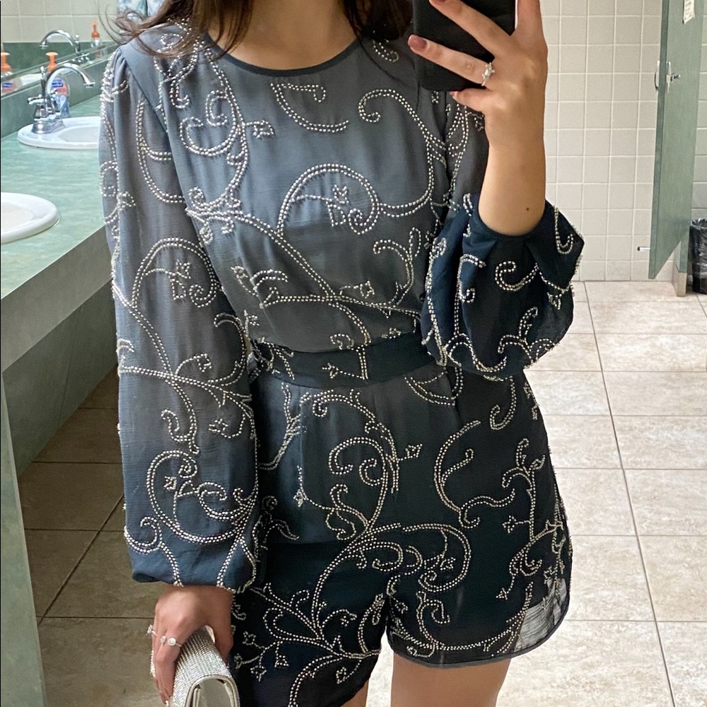Beaded romper dress